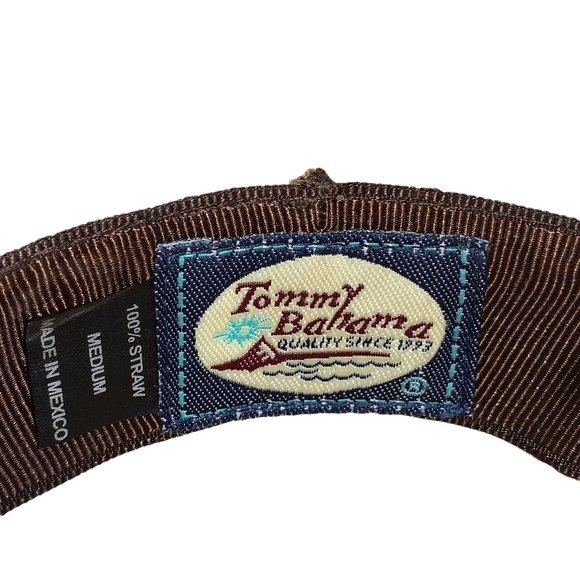 TOMMY BAHAMA‎ Shademaker Hand Woven Straw with Leather Band Fedora - Picture 6 of 8